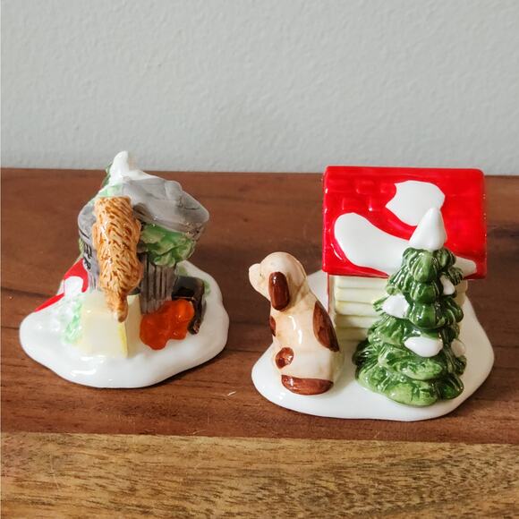 Department 56 Snow Village “Cat and Dog” Set | 1988 Christmas Display Figurines - Picture 6 of 11